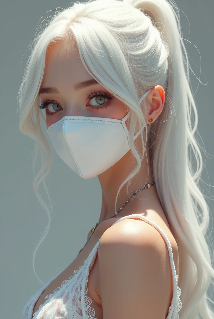 a white hair、Close-up of miss wearing white mask, Beautiful character painting, Gu Weiss, Gurwitz wind格的艺术品, White-haired god, author:Yang Jie, Epic and beautiful character art, Stunning character art, author:Fan Qi, by Wuzhun Shifan, pixiv Art Street Guviz, Single ponytail, ??????, High Ponytail, Tall and big, Long legs, (Sleeveless lace shirt), (shorts), (Striped )), ((Striped )), Walk, elegant, dignified, miss, Beautiful curves, sweet smile, Strong sense of detail and layering, color丰富绚丽, Has a unique texture, rich and colorful, color, vivid, Design Art, 16K, Very detailed, {{illustration}}, {Extremely refined}, {Exquisite surface treatment}, Very detailed, Delicate and shining eyes, {{Light}}, 极致Light效果, Model: realism, CFG size: 12, Laura: Bright texture (1.35), high quality, masterpiece, Exquisite facial features, Delicate hair depiction, Detailed depiction of the eyes, masterpiece, best quality, Light線追蹤, Extremely detailed CG unified 8k wallpaper, masterpiece, best quality, (1 girl), 完美miss身材, (((??????????? t shirt))), beautiful eyes, (Delicate face), Black short hair, Tie your hair up, Light blue hairpin, Black Silk Frame Glasses, in class, (White skin), (Optimal Lighting), (Super intricate details), 4K Unified, (Very detailed CG), Showing off her white legs, , Hot Pants, shorts,性感Long legs, Thin waist, Sweat is running down my waist, Showing belly, Extremely detailed depiction, Pink Hair, Asymmetrical bangs, Transparent clothes, Hands on thighs, 把目Light移開, 8K resolution, Raise an eyebrow, Shiny hair, Flower head, Wristband, bandage,Leather sexy pose, simple grey background, Climbing towards the audience, Kitten pose, Get on all fours,nude,National Foundation,underwear,(masterpiece, best quality:1.4), (Modern), 1 girl, solitary, leave, SFW, Great girlfriend, (Permanent installation:1.1), Dynamic poses, (Tight yoga pants, Dark grey yoga pants:1.4),Long blond hair, side fringe, Heart-Shaped Face, elegant面容, Pretty Face, The face is rich in detail, Extremely delicate skin, Skin pores, Subsurface scattering, (Detailed blue eyes), Practical pupils, Large Breasts, A loving smile, Looking at the audience, Rinse thoroughly, Full lips, City Streets, 阳Light, wind, Detailed background, Depth of Field, Atmospheric perspective, Volumetric Lighting, concentrate, ridiculous, Practical proportions, Good anatomy, (Practical, hyperPractical:1.4), 16K High Dynamic Range,
