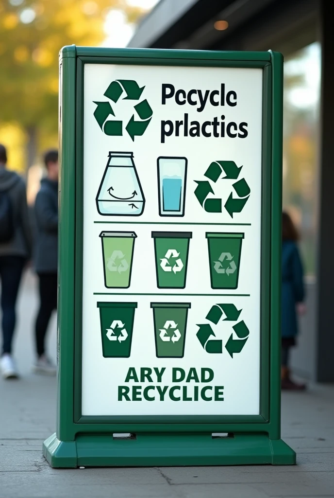 Create a recycling sign for multiple materials