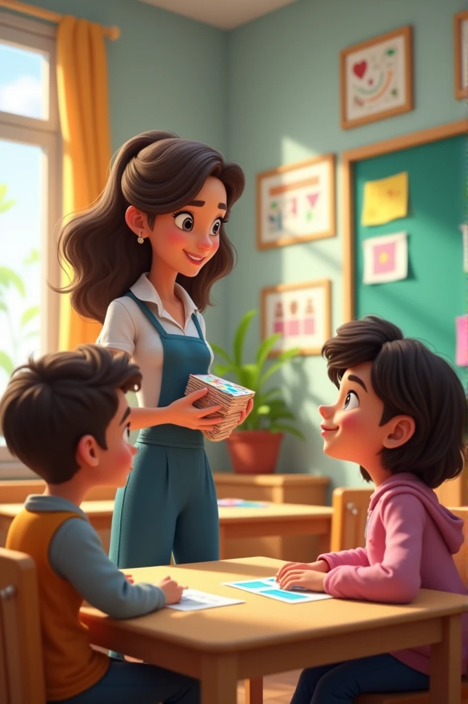 The math teacher proposes a game to Adela., Luc y nico 