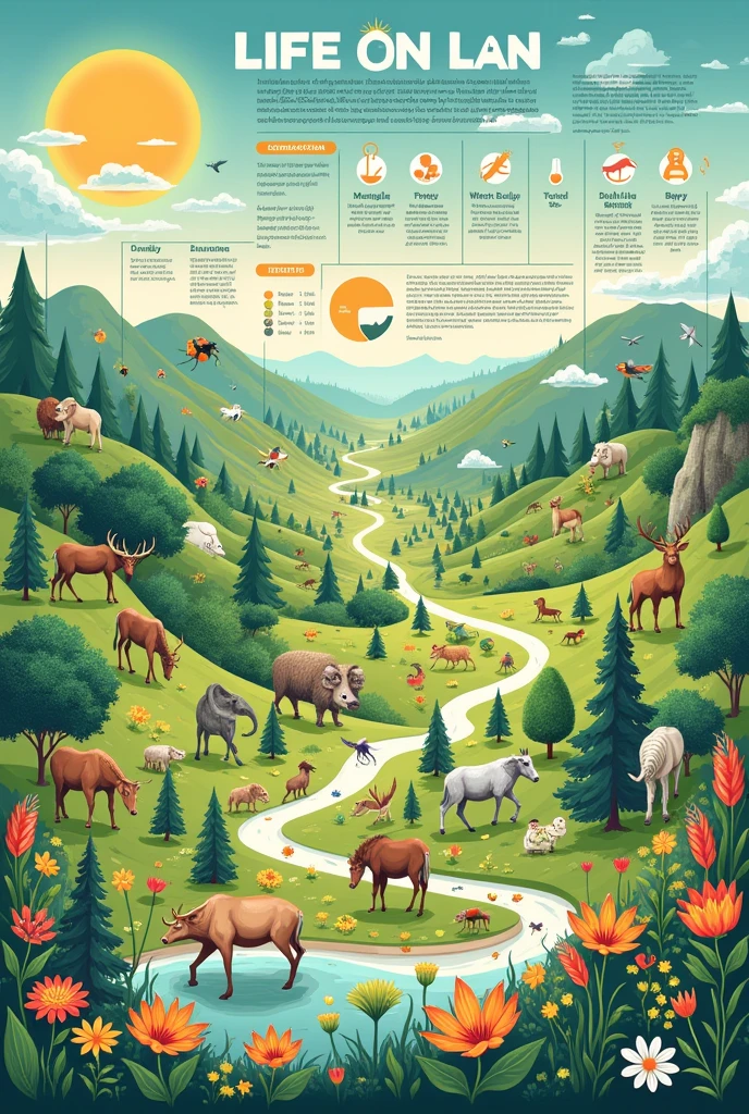 Life on Land infographic poster

