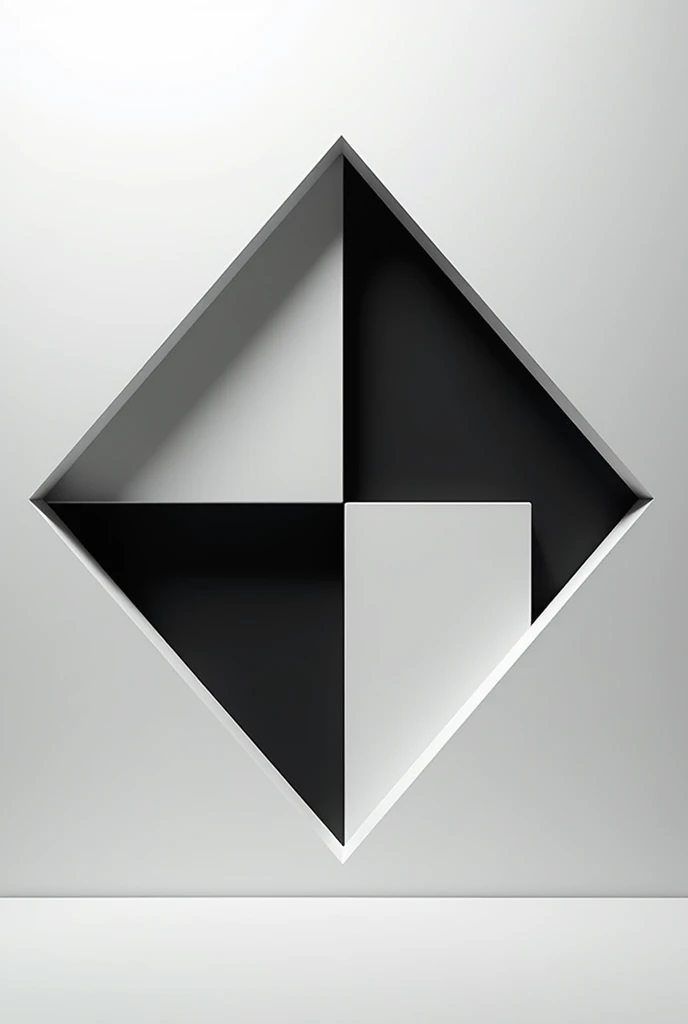 A whole in the shape of a rhombus, divided into 8 equal parts, with 4 out of 8 parts filled