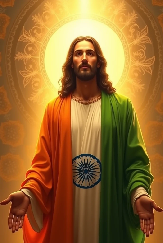 Happy independence day Indian flag with Jesus 