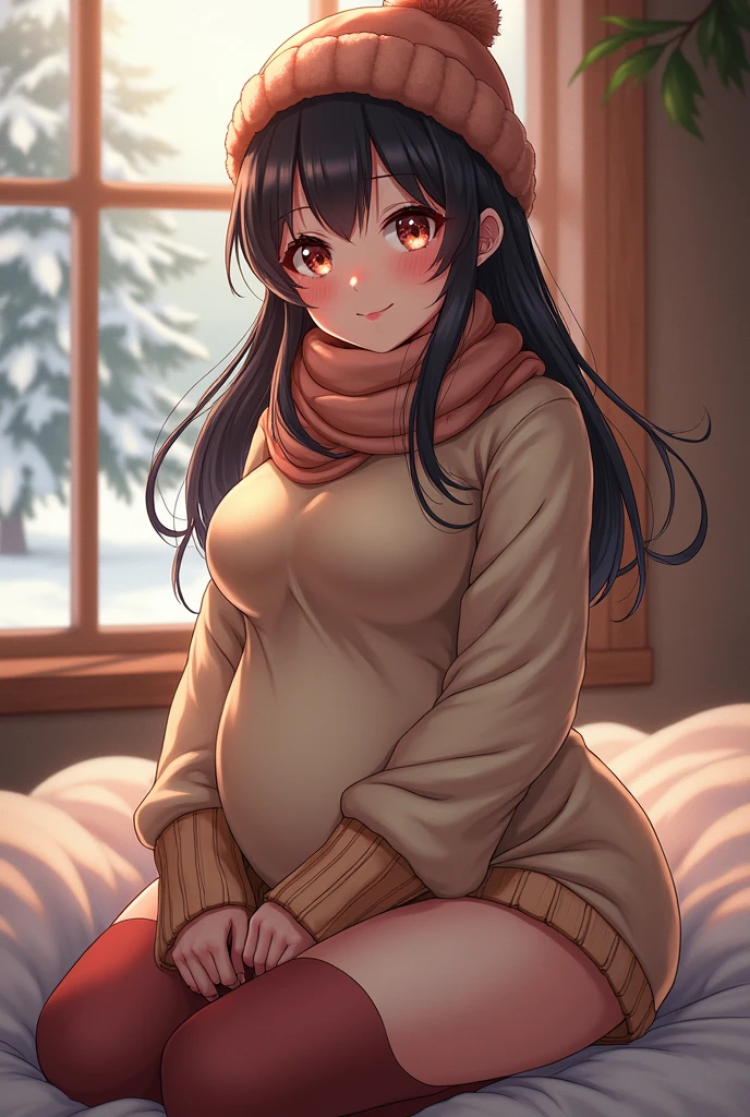 cute face, embarassed, happy, ((submissive)), red eyes