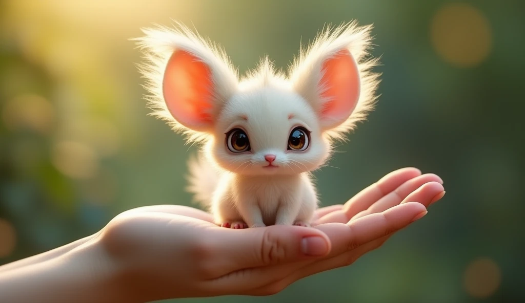 Adorable little animal that doesn't exist in reality
Realistic fur
Big eyes and big ears
Real photo
Realistic fur
Size that fits in the palm of your hand