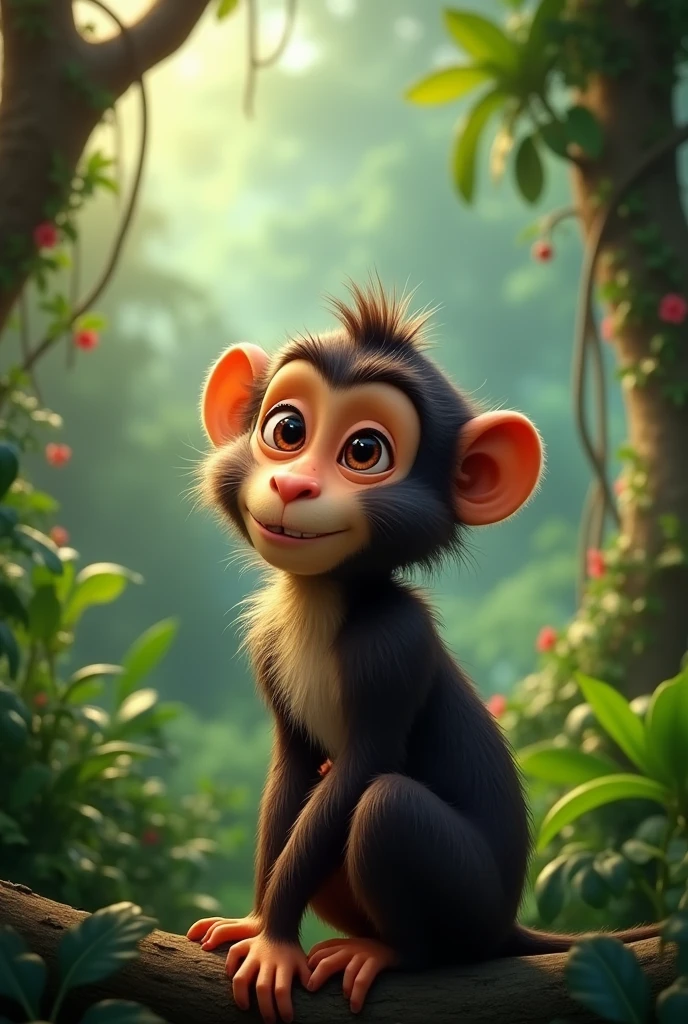 Right side perspective of a monkey
