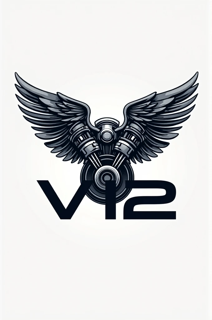 A logo that has a V12 engine and the letters V12