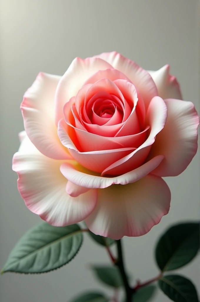 Create a rose with good details white and red combination