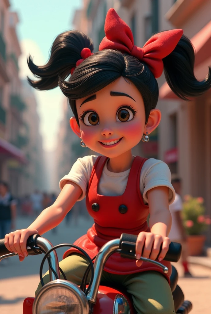 big ass, NSFW, +18 Vanellope von Schweetz in her typical movie outfit, disney animated style, riding cock