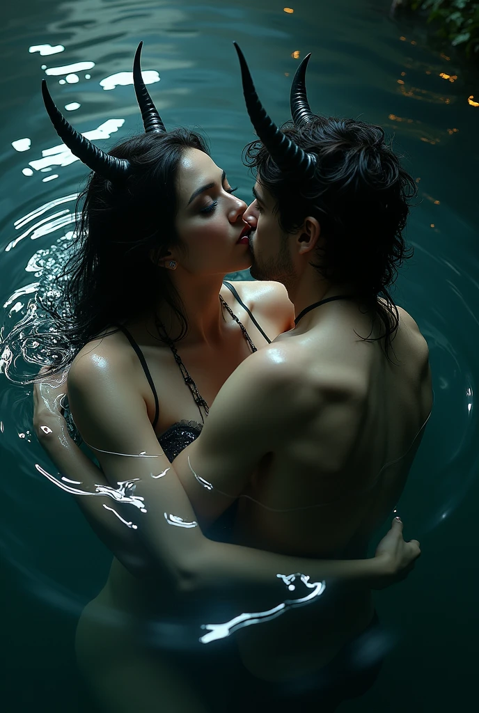 Sexy cirena having sex with a man, nsfw sexy succubus under darker water, succubus kiss of orgasm.