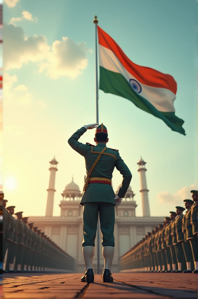 Please give me the 15 August Indian flag with the man selute video