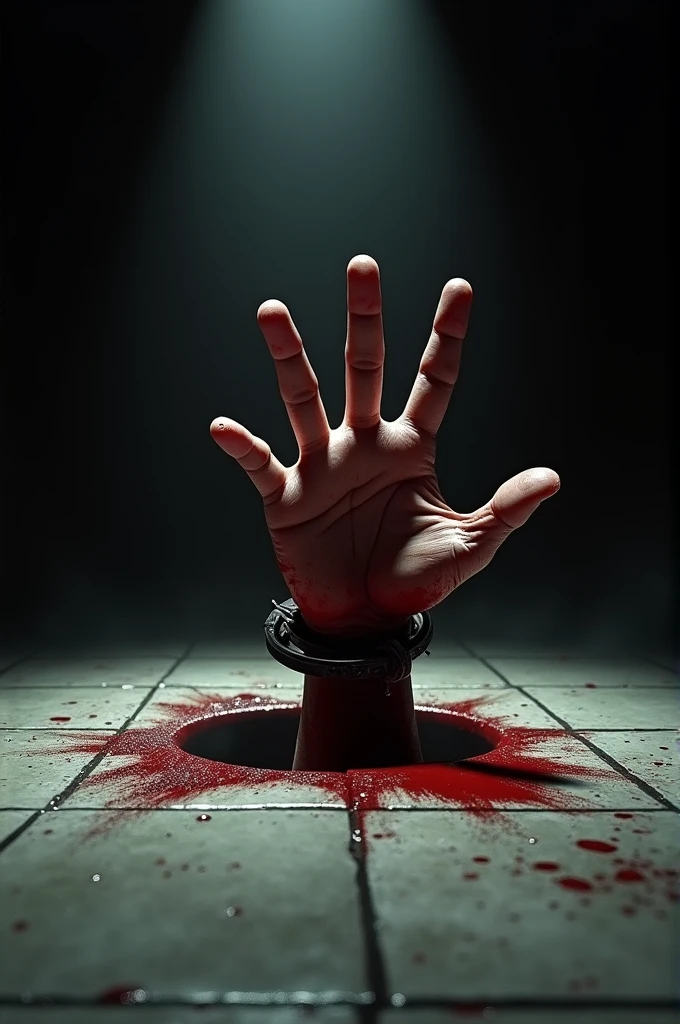Black background and 2 hands dropped red color