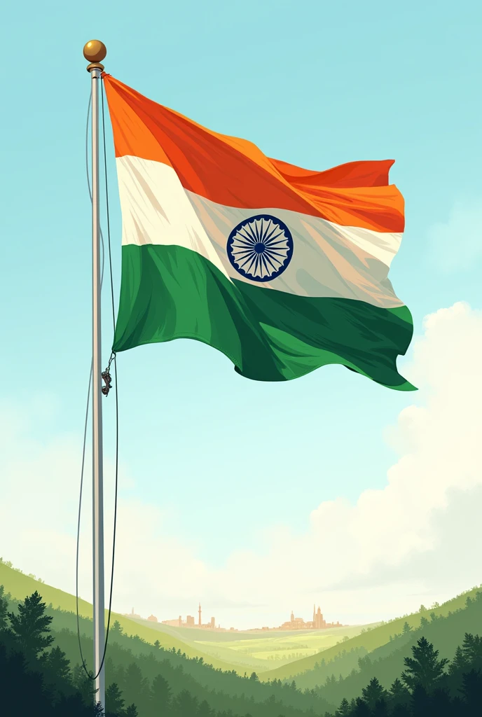 Creat a drawing image on topic tiranga