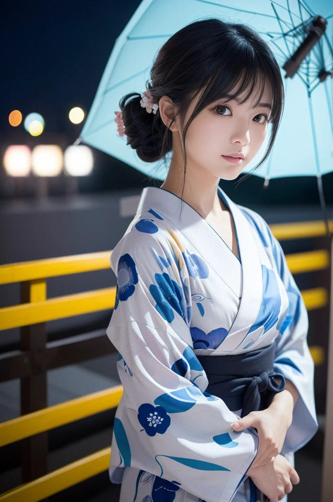 (Beautiful yukata:Japanese pattern)、(Masterpiece:1.3,Ultra-high resolution,),(Very detailedな,Caustics),(Realistic:1.4,RAW shooting,)Ultra-Realistic Capture,Very detailed,High resolution 16K suitable for human skin、 The skin texture is natural、、The skin looks healthy、The color is also uniform..、 Use natural light and color,One Woman,Japanese,,cute,Black-haired,Medium Hair,(Depth of wrthatten boundary、chromatic aberration、、Wide range of lighting、Natural Shading、)、(Outdoor lighting at night:1.3)、(that'it's snowing:1.2)、(Hair swaying in the wind:1.2)、(Reflective Snow:1.2)