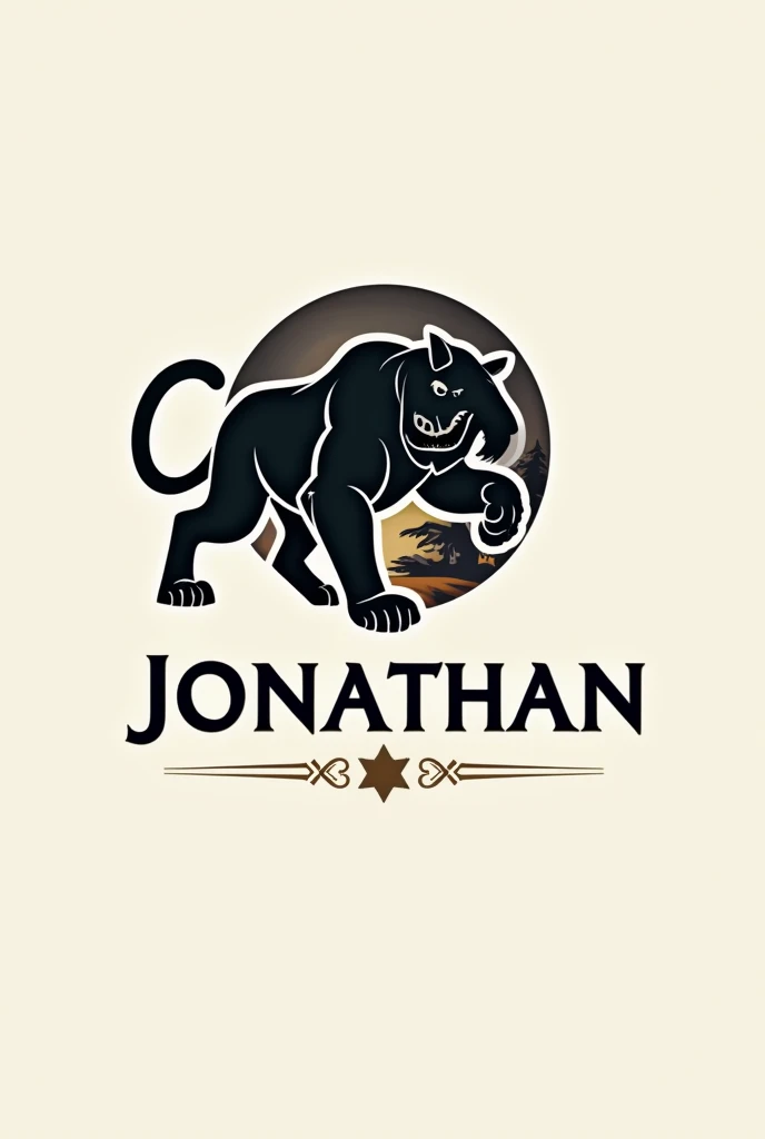 Logo with the name Jonathan featuring a puma