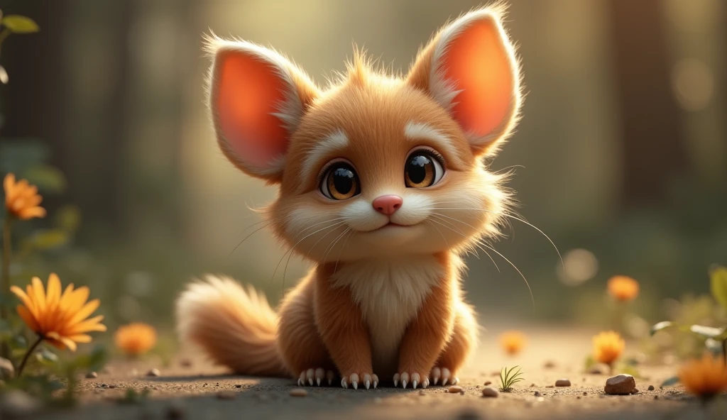 A cute little animal that doesn't exist in reality
Realistic fur
Big eyes with big ears
Real photo
Realistic fur
Very
Long hair
Brown fur