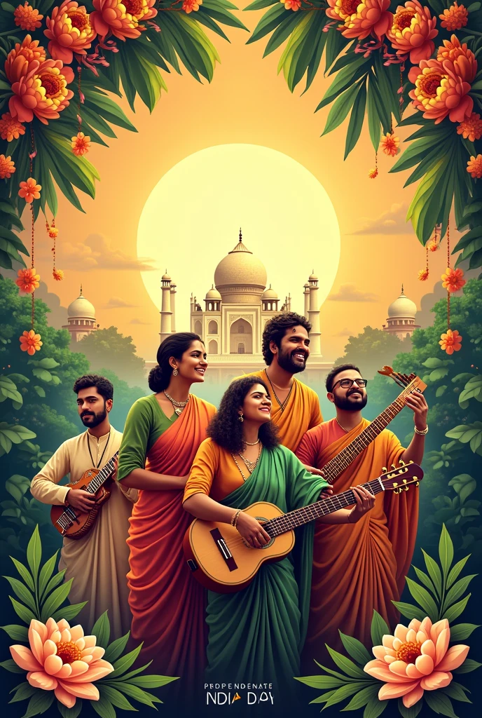 Indian independence day  poster with music 