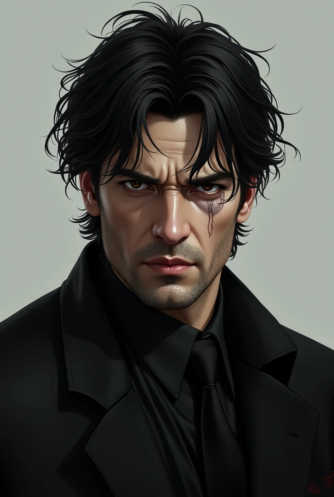 Sinister man, with the face of a psychopath