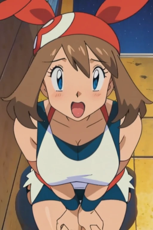 Big chest, chest, Tongue out, whole body,Thighs,accurate, Light blush, Large Breasts, sitting,Looking up,Lick,valley,Born as is,licking,bunny girl,ウサギの耳, ボディスーツ,バナナを舐める