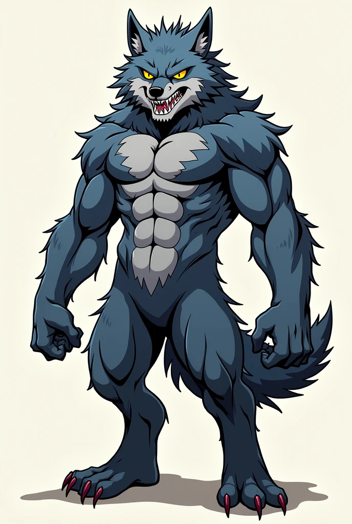 Wolf Man、pop、smile、No background、My Hero Academia style