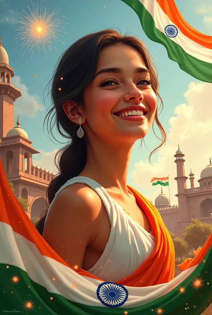 Generate happy independence day of india pic with my photo 