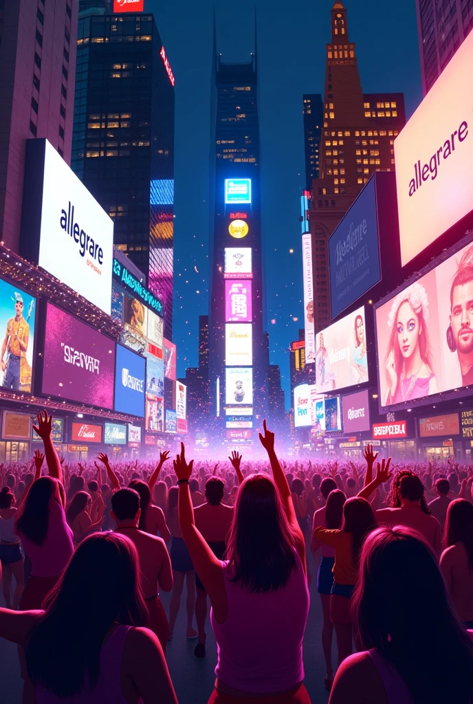 Creates Times Square entirely with a screen with ((erotic posters))