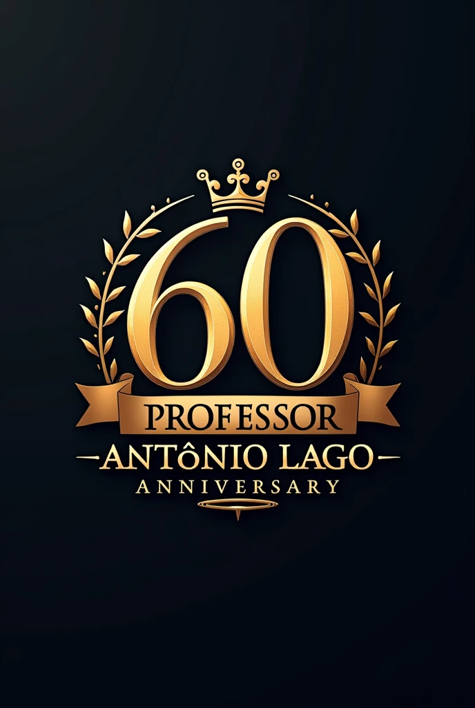 Logo written state school professor Antônio Lago, with a 60th anniversary celebration detail in 3d