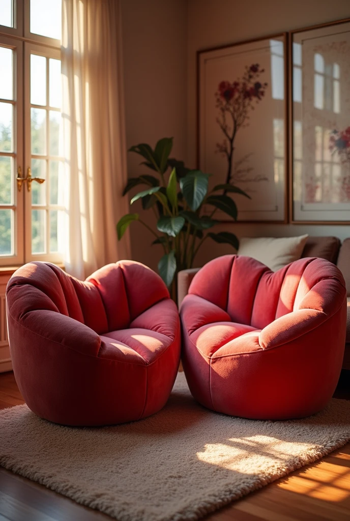 Heart-shaped upholstered living room furniture