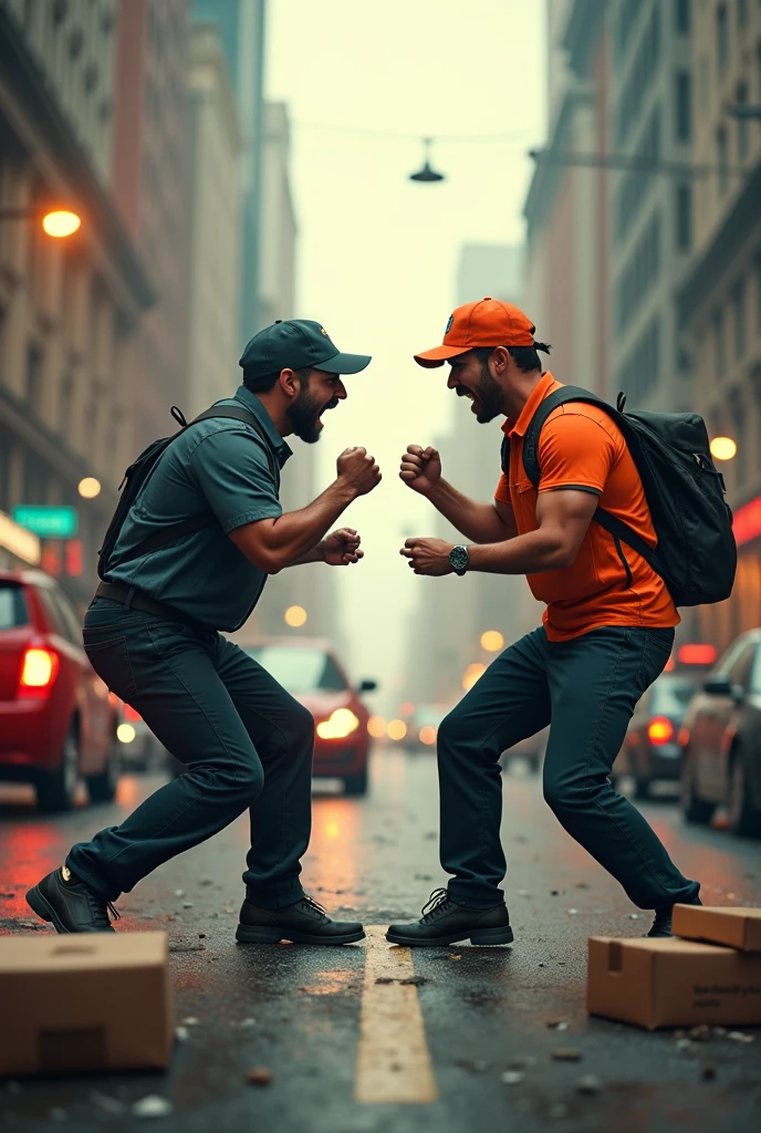 Delivery drivers fighting