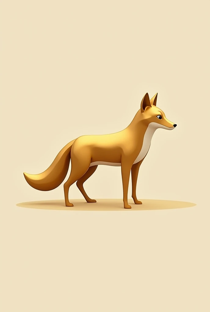 Make an image of a sleek, minimalist golden fox as a logo for a brand, animated

