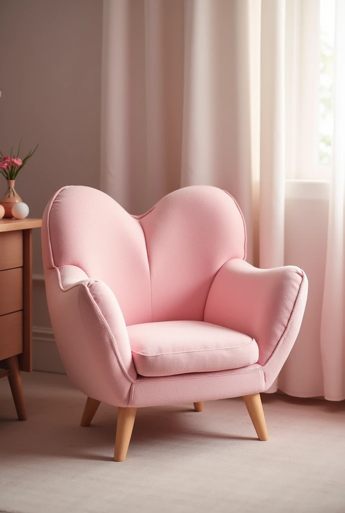 Heart-shaped pink upholstered 4-legged living room furniture
 
