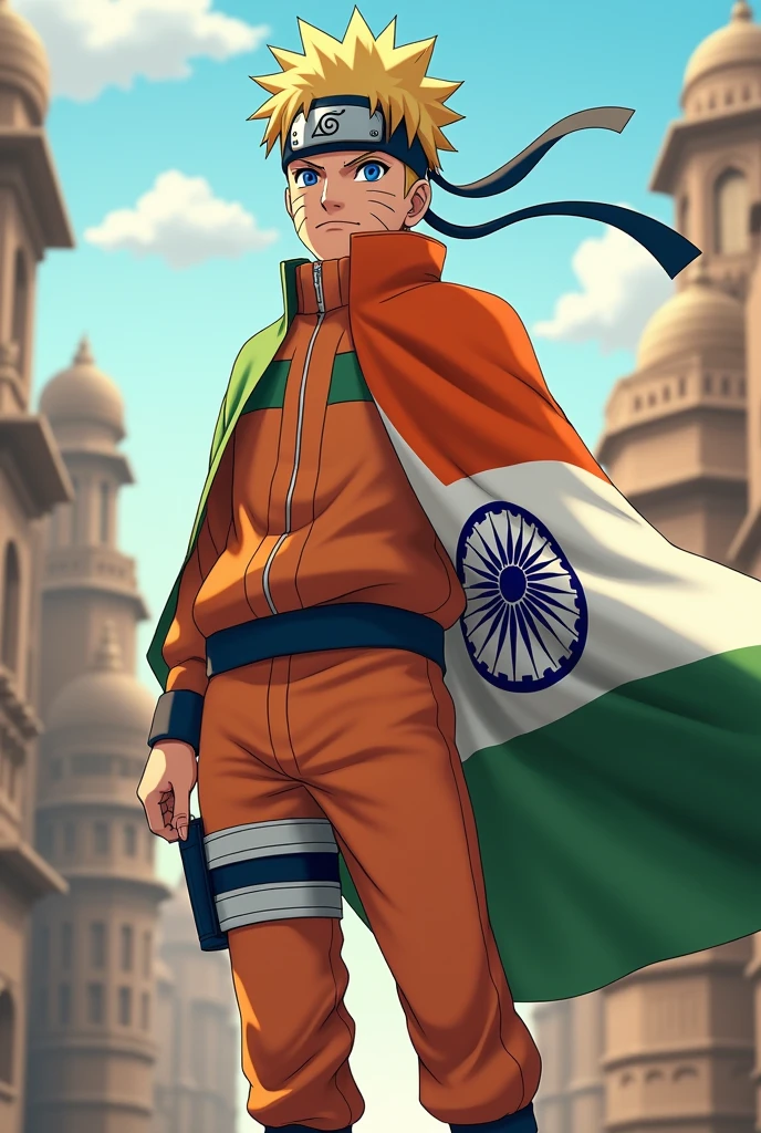 Naruto with the Indian flag 
