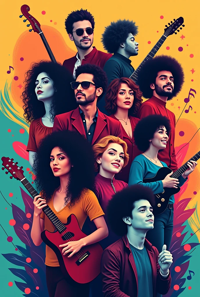 Create a PowerPoint background with music legends.
