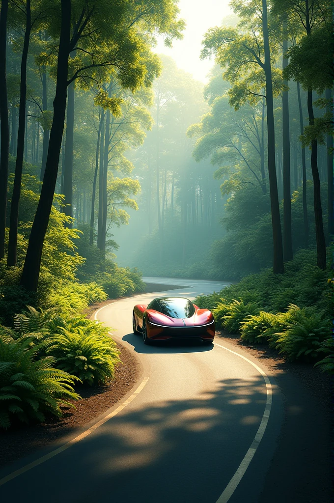 Road forest with car name numan