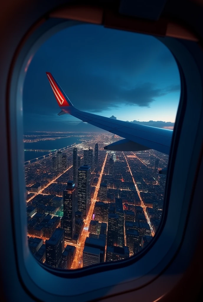 Believe me, the image from the window of a plane landing at Chicago airport at night that is realistic 