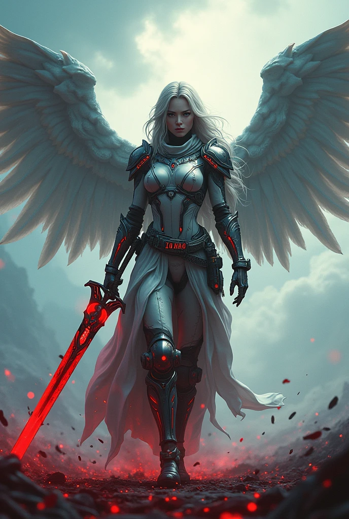 archangel lucifer,war effect,REAL - style image of a woman with a blood sword in a field, cyberpunk art inspired by Leng Mei, cgsociety contest winner, fantasy art, beautiful Mistresses angel girl, angel knight girl, as a mystical valkyrie, battle angel, angel in sexy bondage, mechanized valkyrie girl, unreal engine 4k wallpaper, wraith from apex legends, epic angel 8 wings
