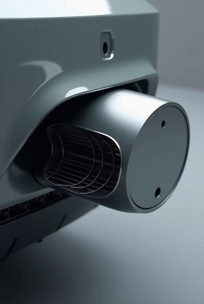 A linear circular air purifier small enough to fit in the exhaust for the combustion of the cars, and name it's parts. 