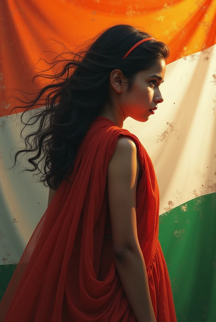 Girl Rape banner with indian flag