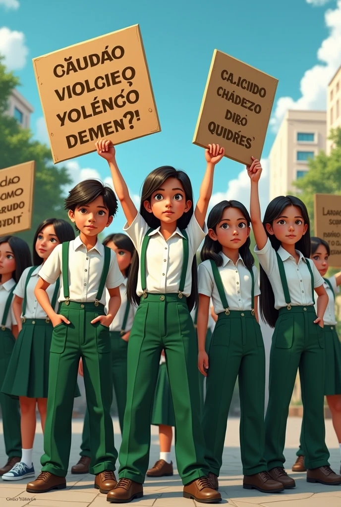 children demanding their rights