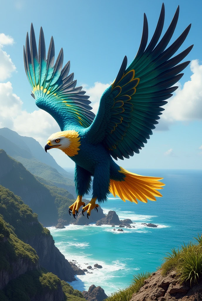 I need an image of an eagle with the colors of the Santa Elena Peninsula State University of Ecuador
