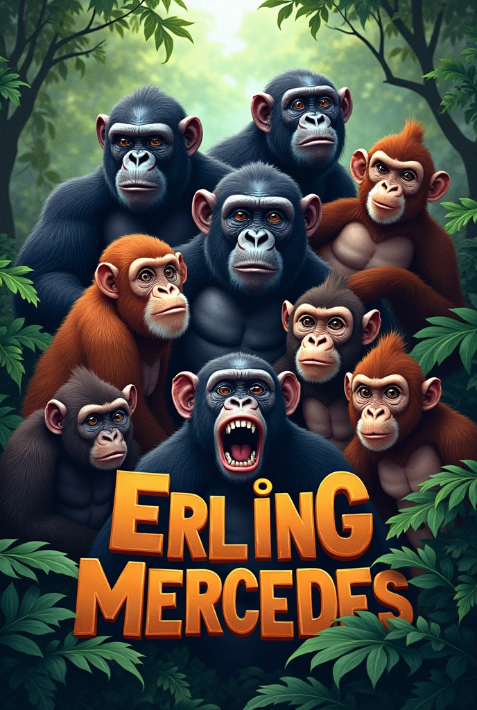 Create a cover  ERLING EMANUEL HERNÁNDEZ MERCEDES with primates