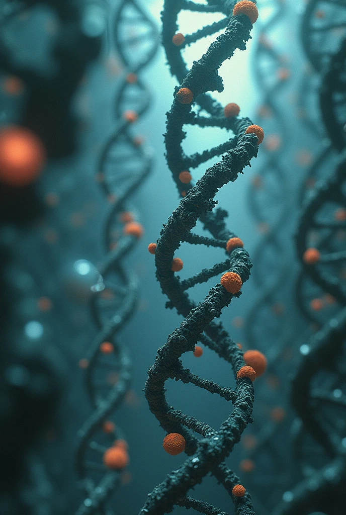 in the DNA
misfolded proteins and amino acids