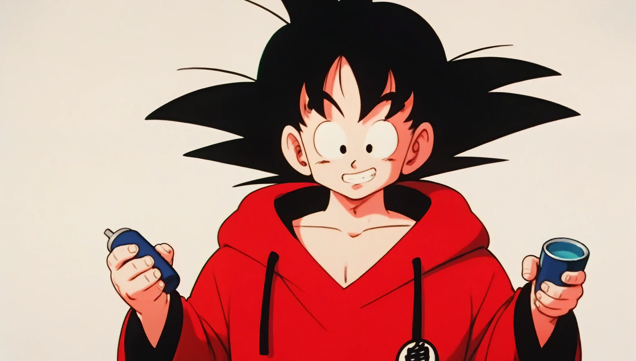 Son Goku, Old age, Black Hair, Iris, Spiked Hair, Jedi Robe, Hooded Robe, Put on the hood