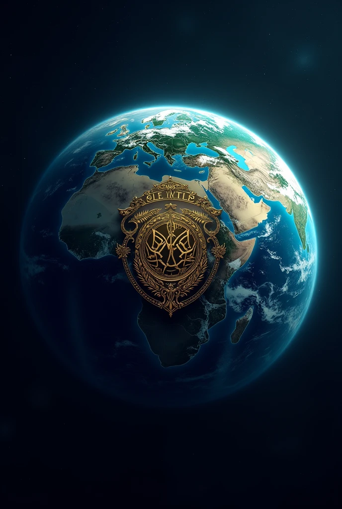 An image with a logo over our home planet Earth and its master named Jose Luis Rodríguez
