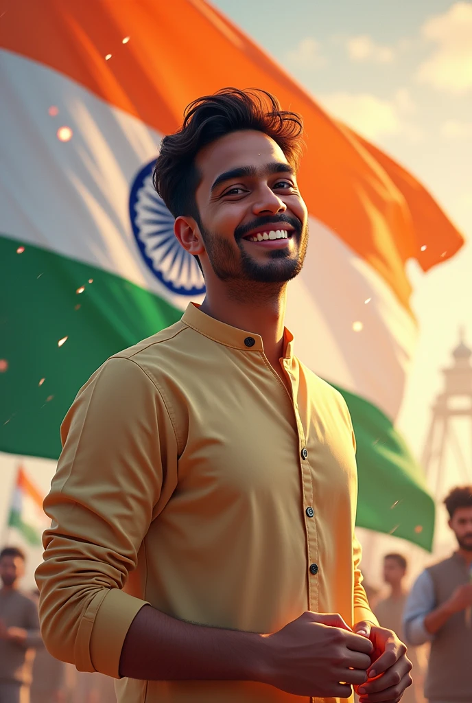 Make image of sahil jain on the occasion of independence day of india