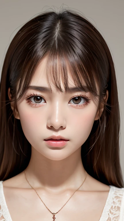Professional Writing、Detailed workmanship、High resolution、(8k, High resolution:1.2)、(RAW Photos, Realistic:1.3)、Highest quality、Slim figure、High resolutionの顔、The face is in focus、High resolutionの目、(Concentrated, Symmetrical pupils:1.2)、High quality and beautiful skin、Firm Skin、Natural Makeup、Gloss lips, High-definition hair texture, cute, Japanese women、Unparalleled beauty、、(Half Up:1.3), Embarrassing,  dress, Multiple Angles, Thin Necklace, Staring at the camera with an embarrassed expression、masterpiece