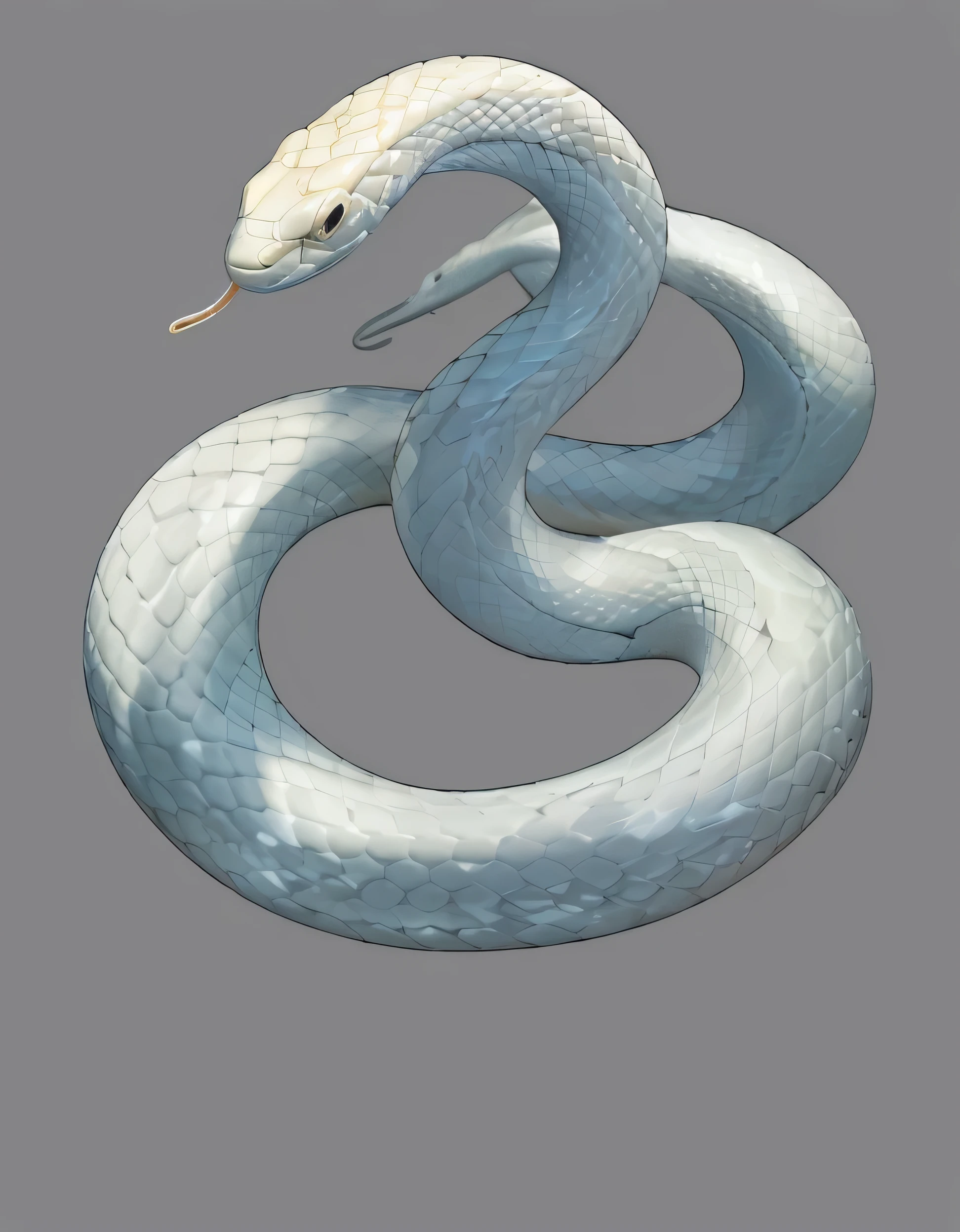 there is a white snake with a long neck and a long tongue, Ethereal eel, snake body, snake body, snake, snake, snakeine water monster, snake art, giant snake, snakeine pose, snake body. Many big, coiled realistic snakes, Snake, portrait of a sacred snake, tubular creature, Scaly, snake woman hybrid