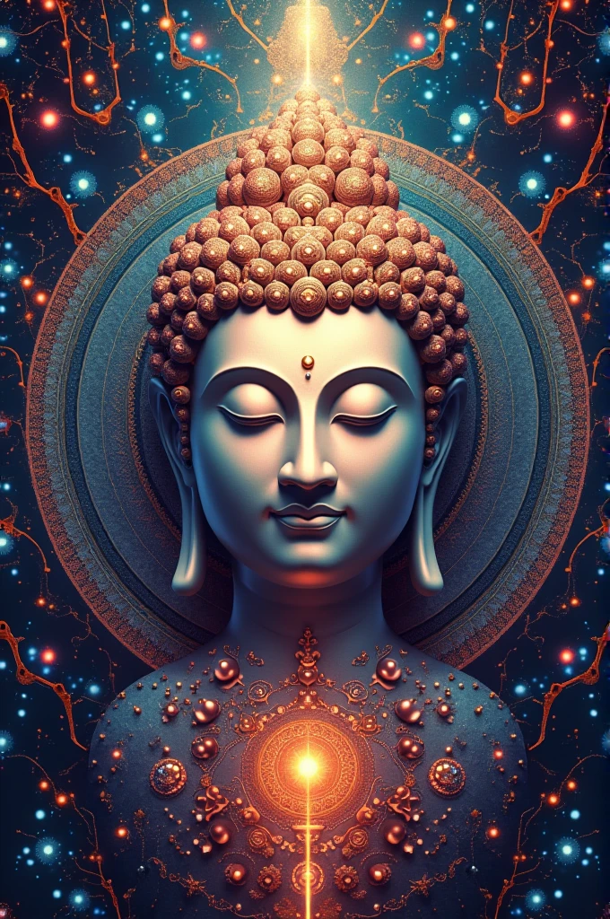 Mandala Buddha face with vibrant colors