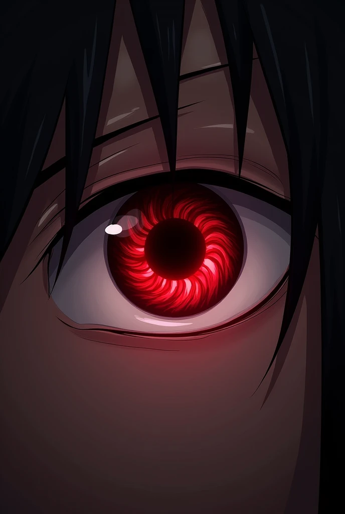 Un ojo con sharingan de itachi 


