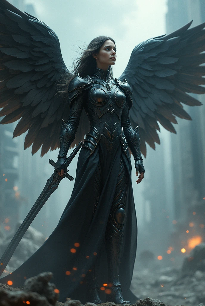 morning star archangel master lucifer,war effect,REAL - style image of a woman with a dark sword in a field, cyberpunk art inspired by Leng Mei, cgsociety contest winner, fantasy art, beautiful Mistresses angel girl, angel knight girl, as a mystical valkyrie, battle angel, angel in sexy bondage, mechanized valkyrie girl, unreal engine 4k wallpaper, wraith from apex legends, epic divine angel wings