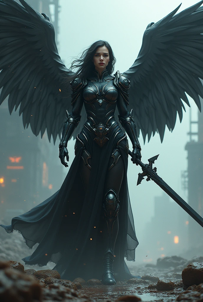 morning star archangel master lucifer,war effect,REAL - style image of a woman with a dark sword in a field, cyberpunk art inspired by Leng Mei, cgsociety contest winner, fantasy art, beautiful Mistresses angel girl, angel knight girl, as a mystical valkyrie, battle angel, angel in sexy bondage, mechanized valkyrie girl, unreal engine 4k wallpaper, wraith from apex legends, epic divine angel wings